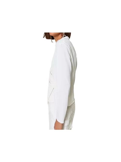 Bliusa bianca donna incorciata in materiale riciclata TWINSET | 242AP244600733